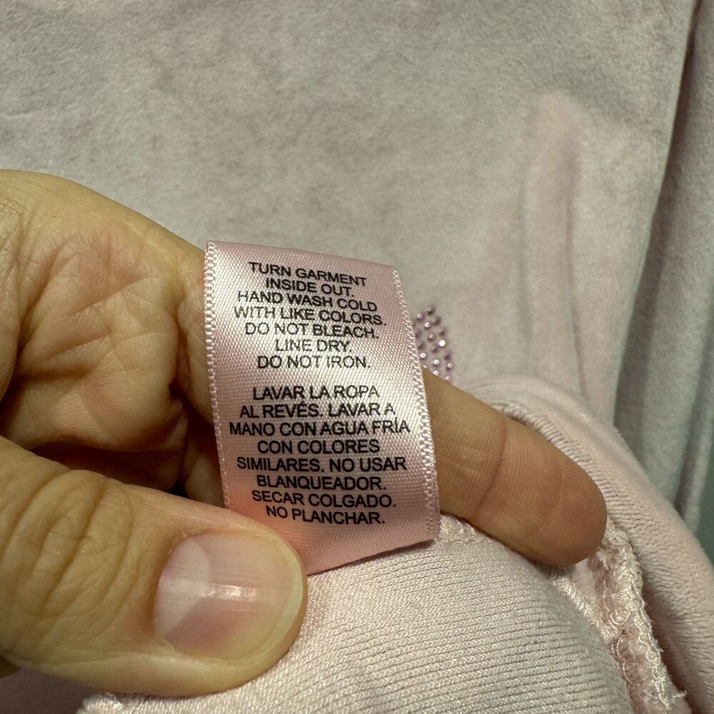 Juicy Couture Velour Lounge Set Studded Jogger Pants Pink Y2K Pjs Women Medium - Picture 5 of 11